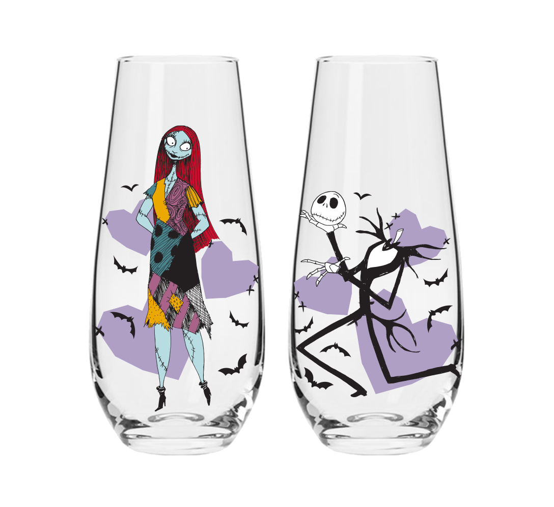 Nightmare Before Christmas 2pc Stemless Fluted Glass Set