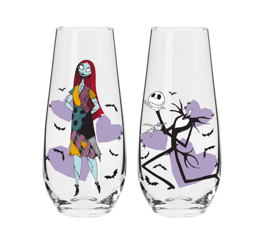 Nightmare Before Christmas 2pc Stemless Fluted Glass Set