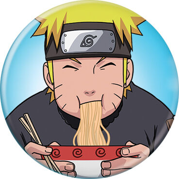 Naruto Eating Ramen Small Button
