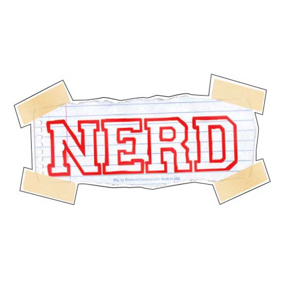 Sticker: Nerd on Notebook Paper