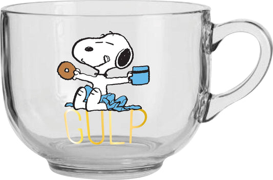 Peanuts Snoopy Gulp 22oz Wide Mouth Glass Mug