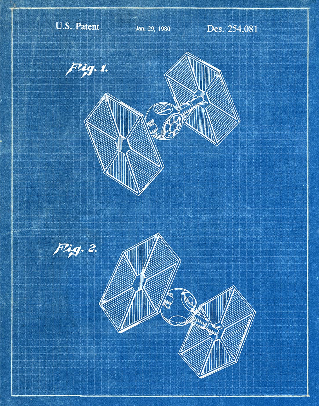 Wall Art: TIE Fighter 1980 Patent Art Print - Star Wars
