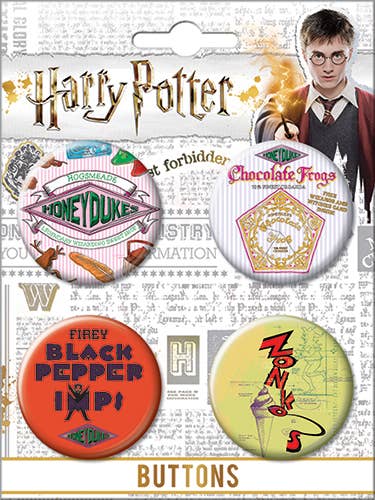 Harry Potter Hogsmead BT4 Carded 4 Button Set