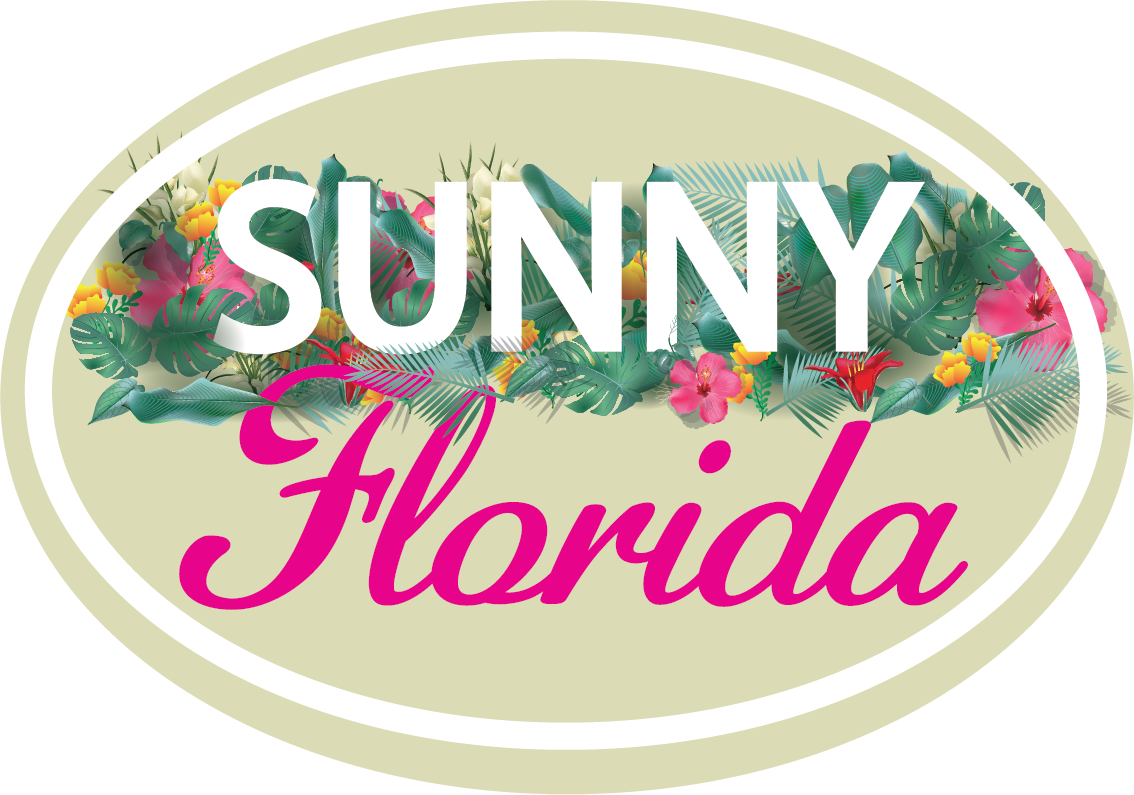 Sunny Florida Tropical Oval Die Cut Magnet